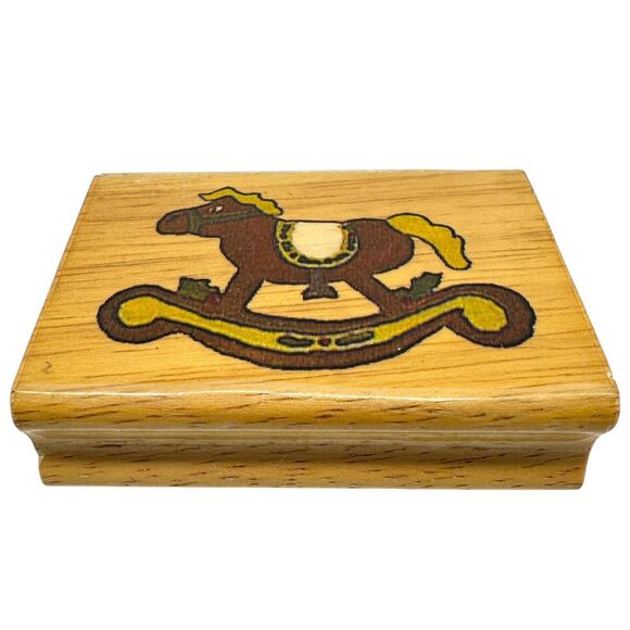 Rocking Horse Wood Mounted Rubber Stamp by Canadian Maple Collections STPX3022 - Picture 2 of 6